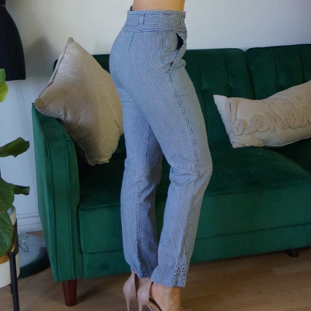 Anthropologie by Current Air Blue & White Denim Trousers Size XS - Picture 4 of 4